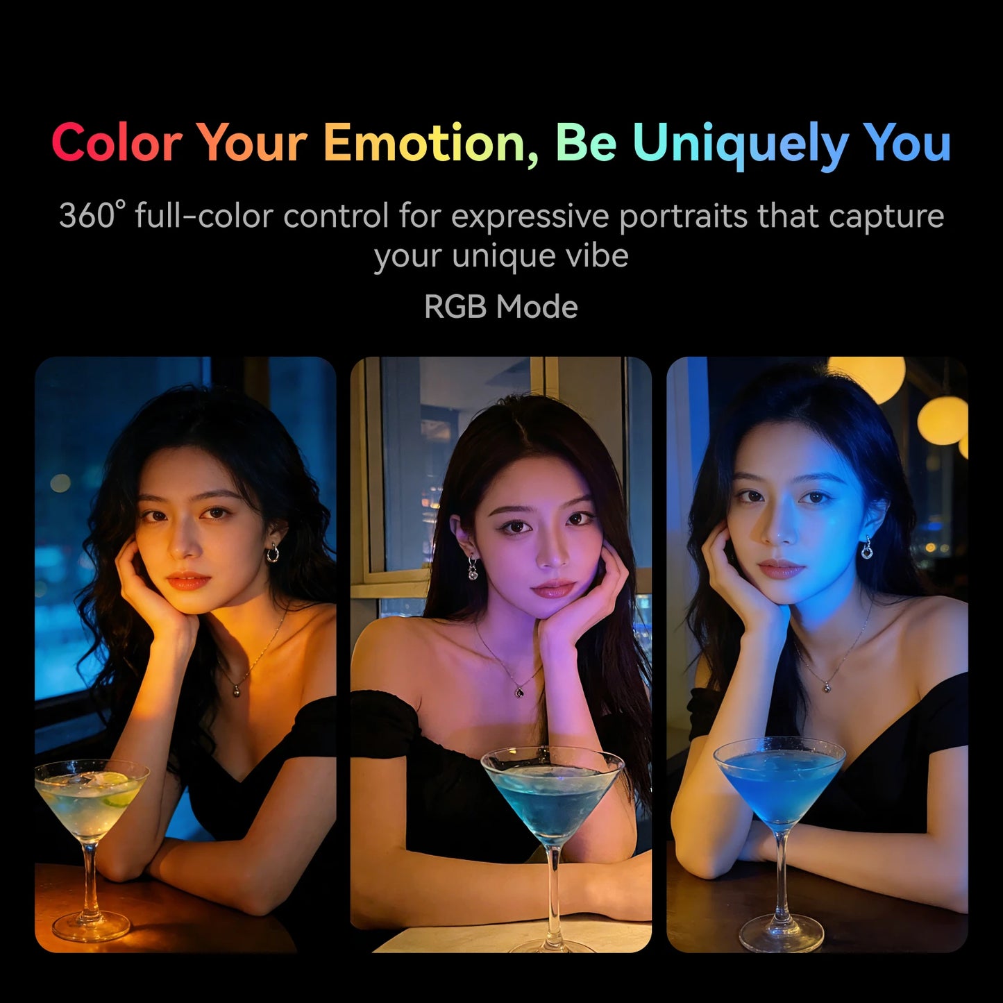Magnetic 360° Rotation RGB Fill Light Mini Selfie Light 3 Mode Adjustable Color Brightness for Smartphone Iphone Android