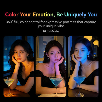 Magnetic 360° Rotation RGB Fill Light Mini Selfie Light 3 Mode Adjustable Color Brightness for Smartphone Iphone Android