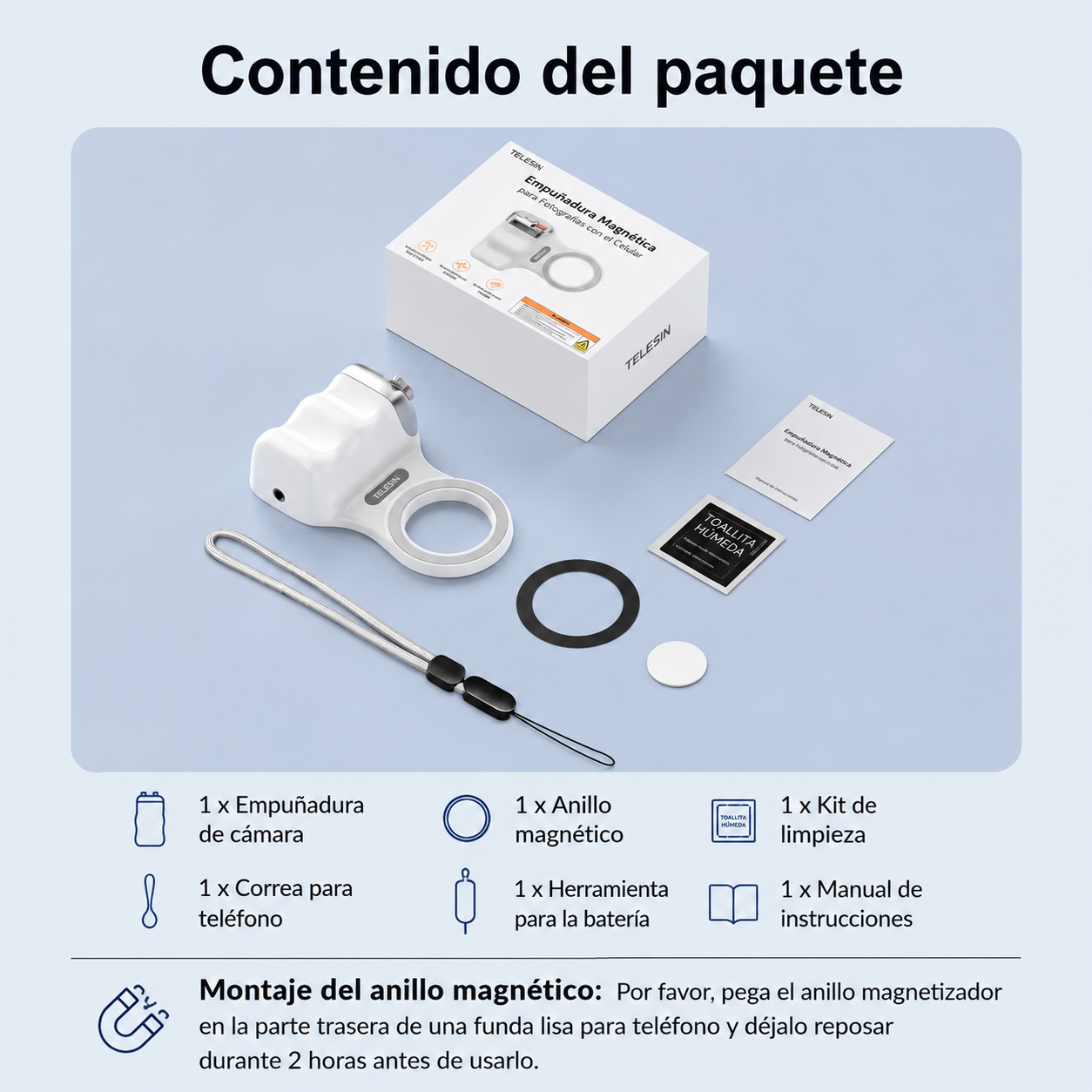 MIVOQ TELESIN Grip Magnética para Celular