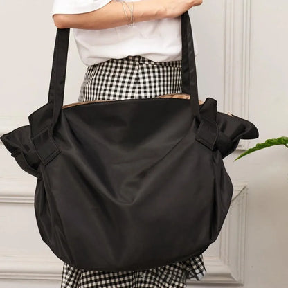 Foldable Shopping Geocery Bag Travel Camping Storage Large Capacity Tote Bag One-Shoulder Crossbody Duffle Women'S Picnic Bag